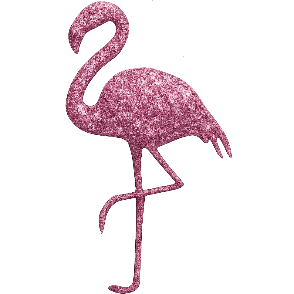 sparkly flamingo emoji