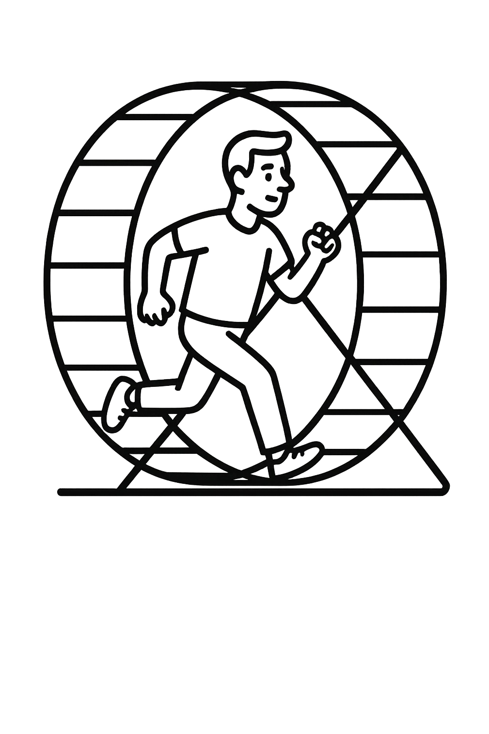 Uomo che corre dentro la ruota del criceto emoji