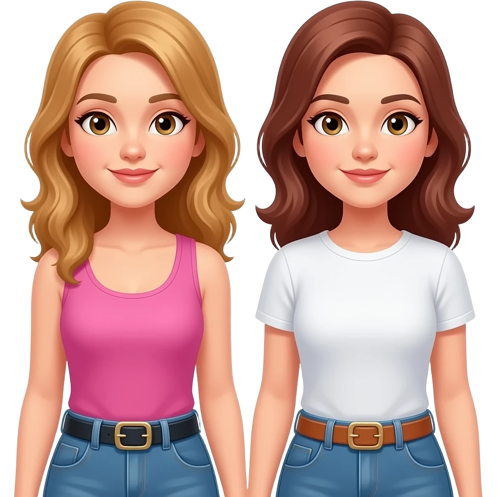 Lesbian women wearing belt emoji