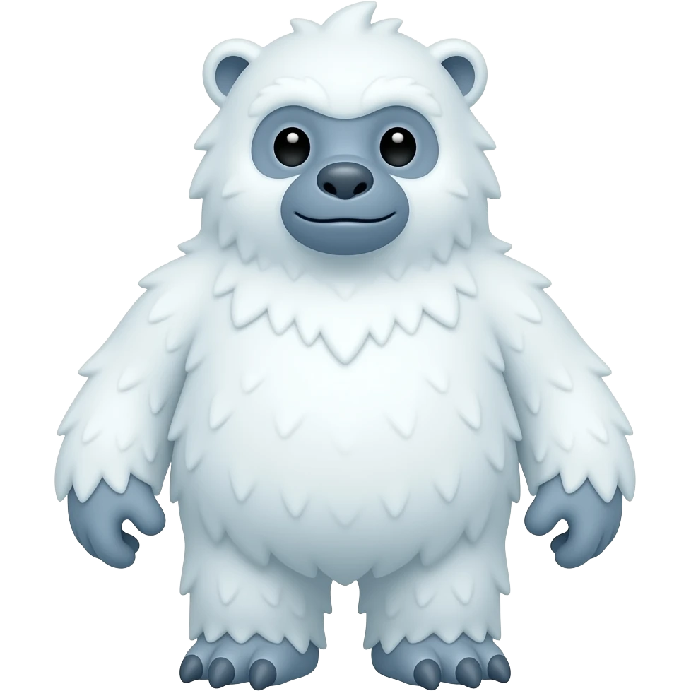 Cute white yeti emoji
