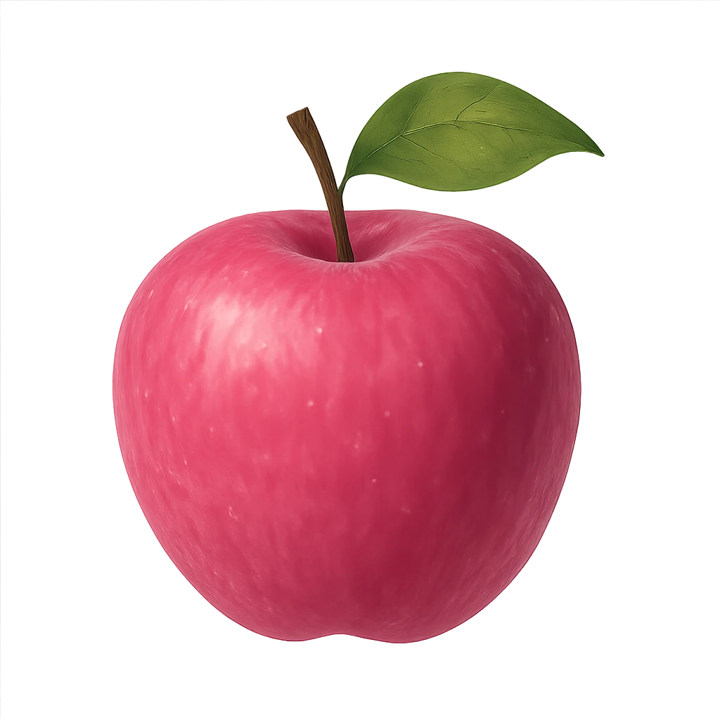 pink apple, digital illustration emoji