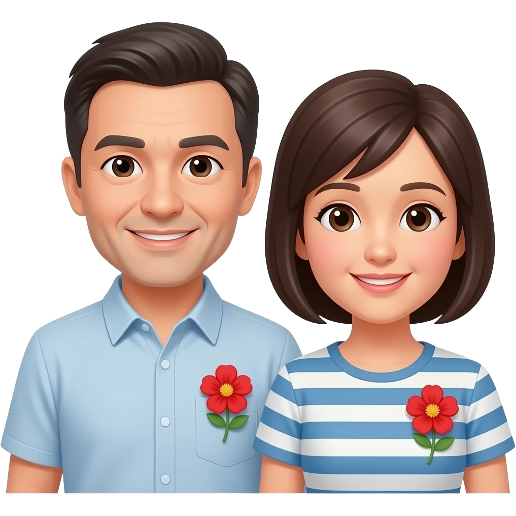 가슴에 빨간 꽃을 꽂고 있는 부모님 emoji