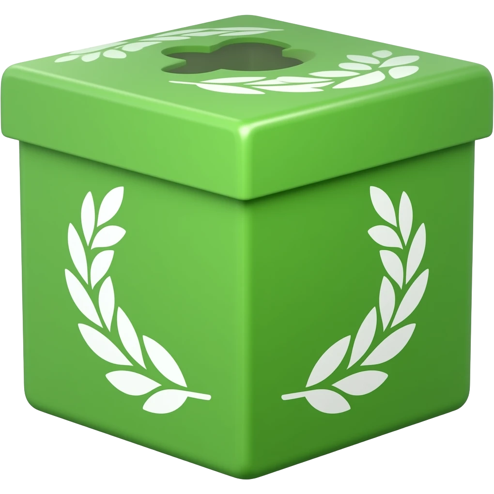openned green box of charity emoji