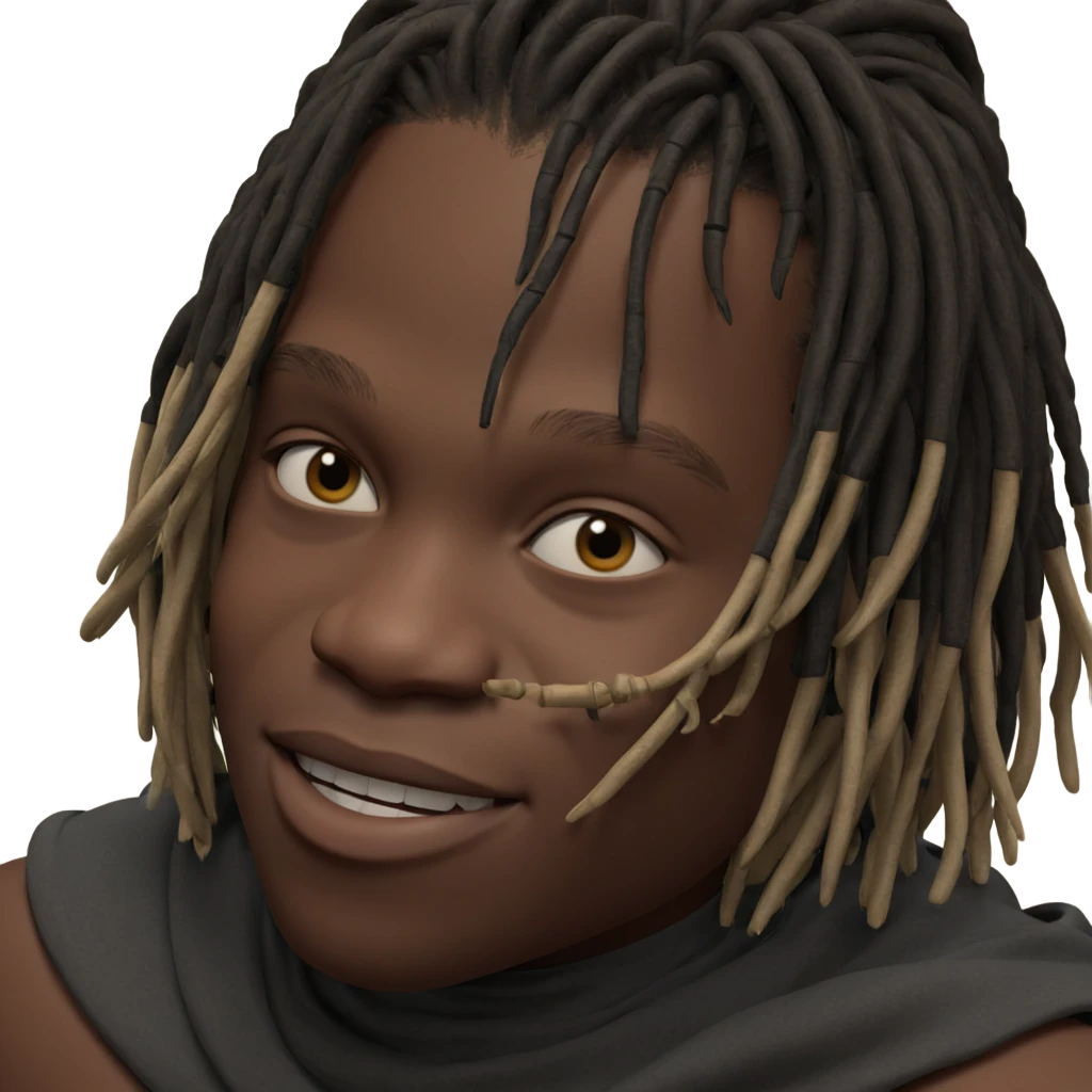 smiling boy with dreadlocks emoji