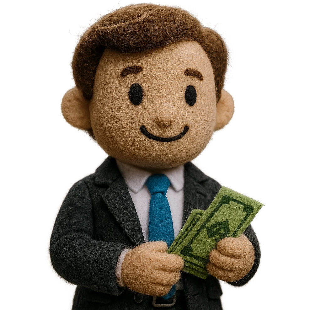 business man with money in his hands emoji
