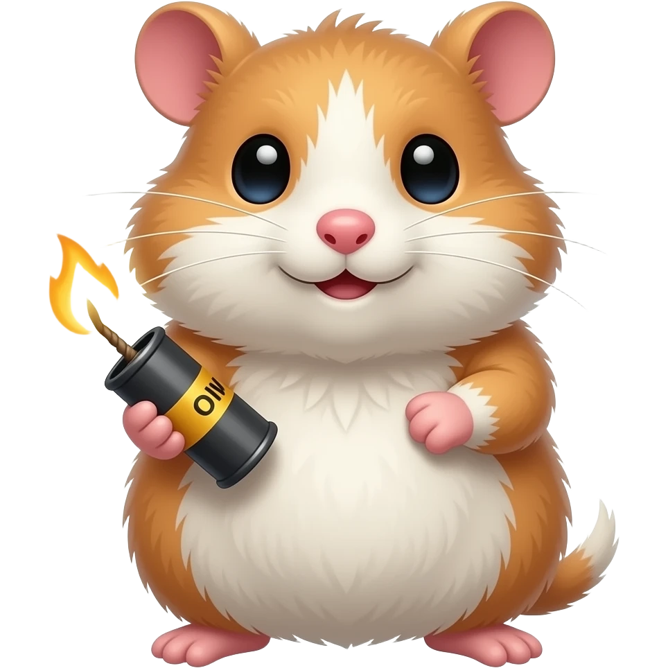 Hampster with tnt with a lit fuze emoji
