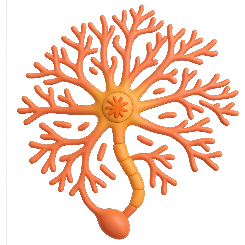 Make the neuroprotective elements more visible and prominent, while keeping all neuron parts including the myelin sheath clear and detailed, in a 3D emoji style. Remove the background. emoji