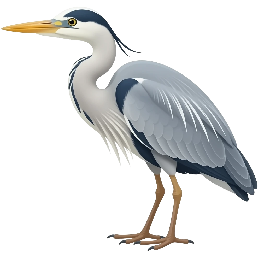 Graceful japanese Grey Heron emoji