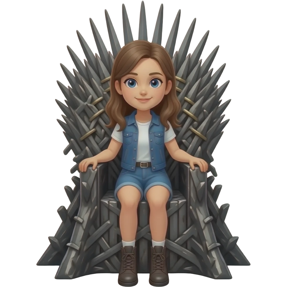 make a teenager girl sit on the iron throne emoji