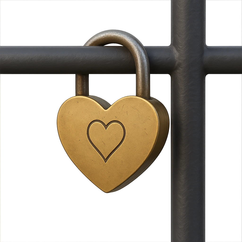 love lock on a bridge, no background emoji