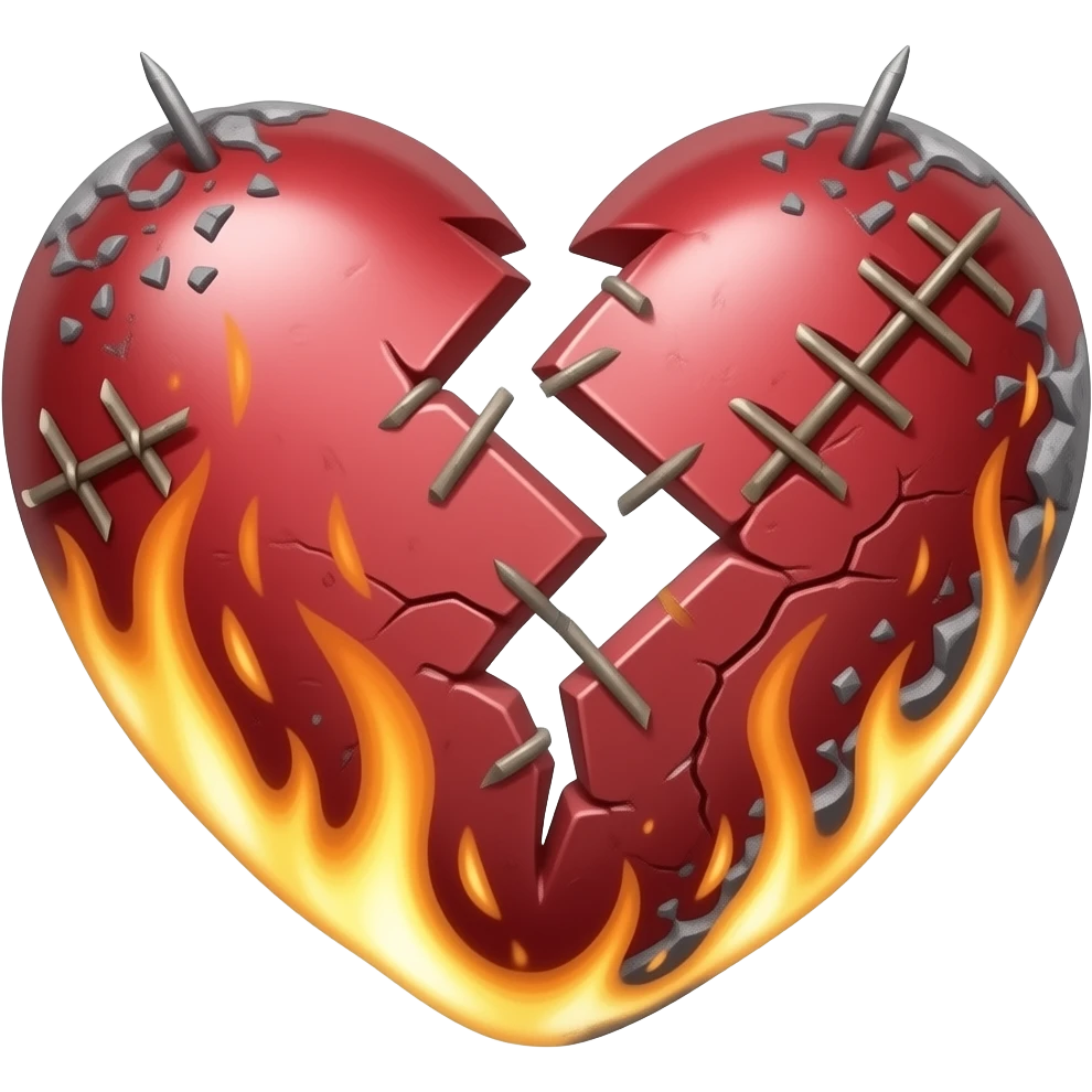A heart that’s been broken but has been sewed then burnt into ashes then burnt again so there’s nothing left emoji