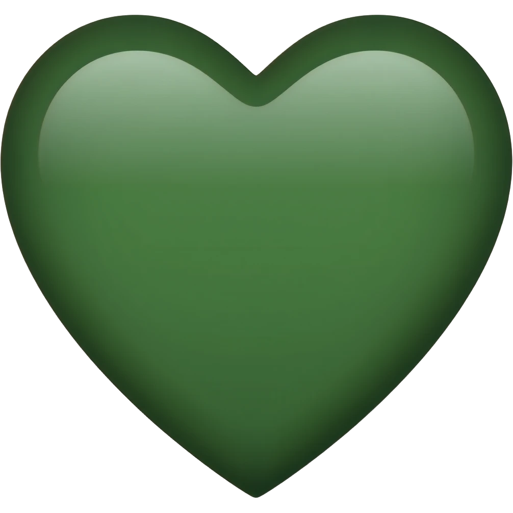 Dark green color heart emoji emoji
