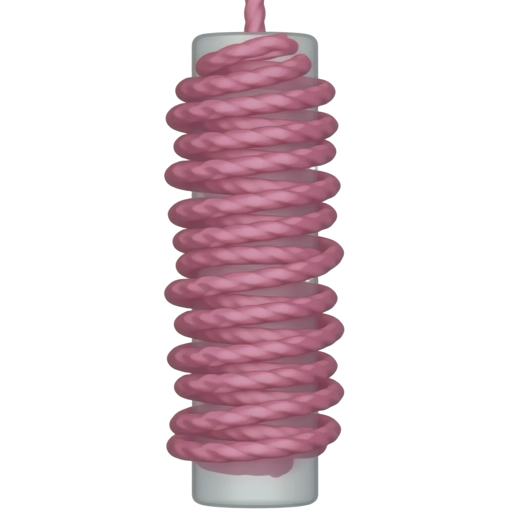 vertical pink loose spiral cord dangling emoji