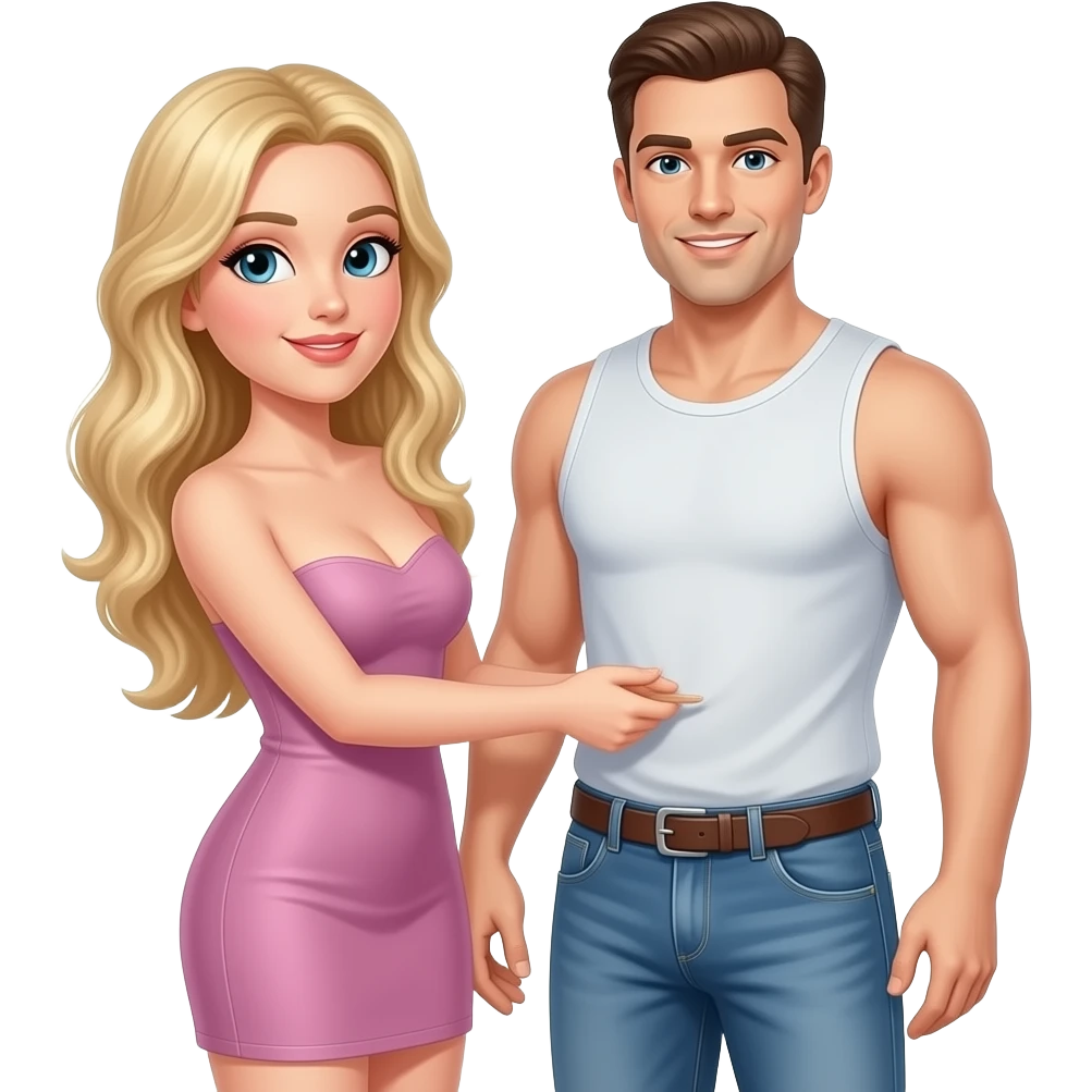 Blond woman strapless dildo pegging  a man emoji