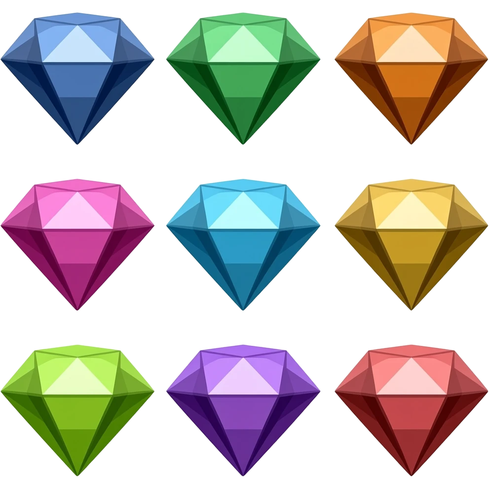 Colorful Diamonds emoji