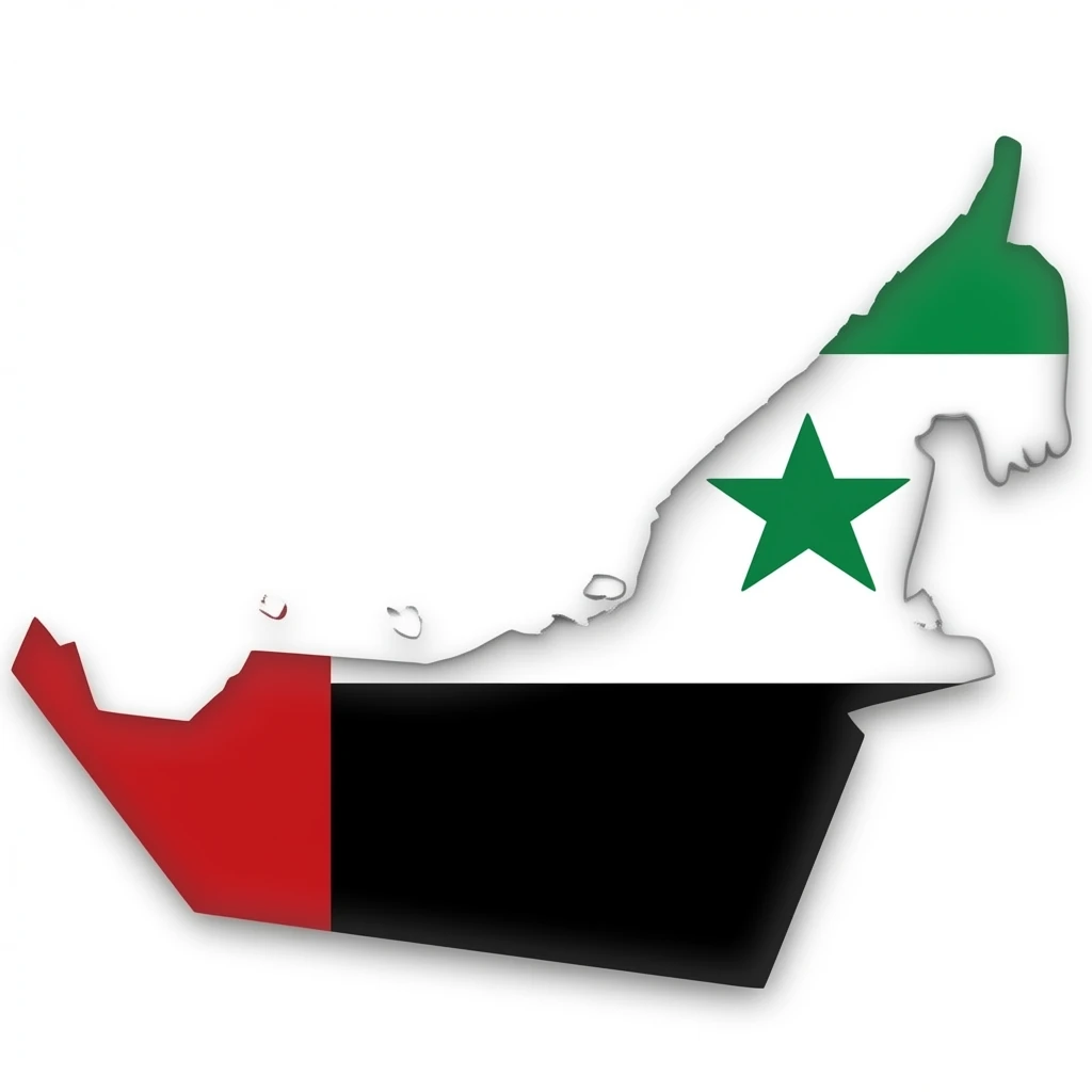 Map of the United Arab Emirates in black or white, depending emoji