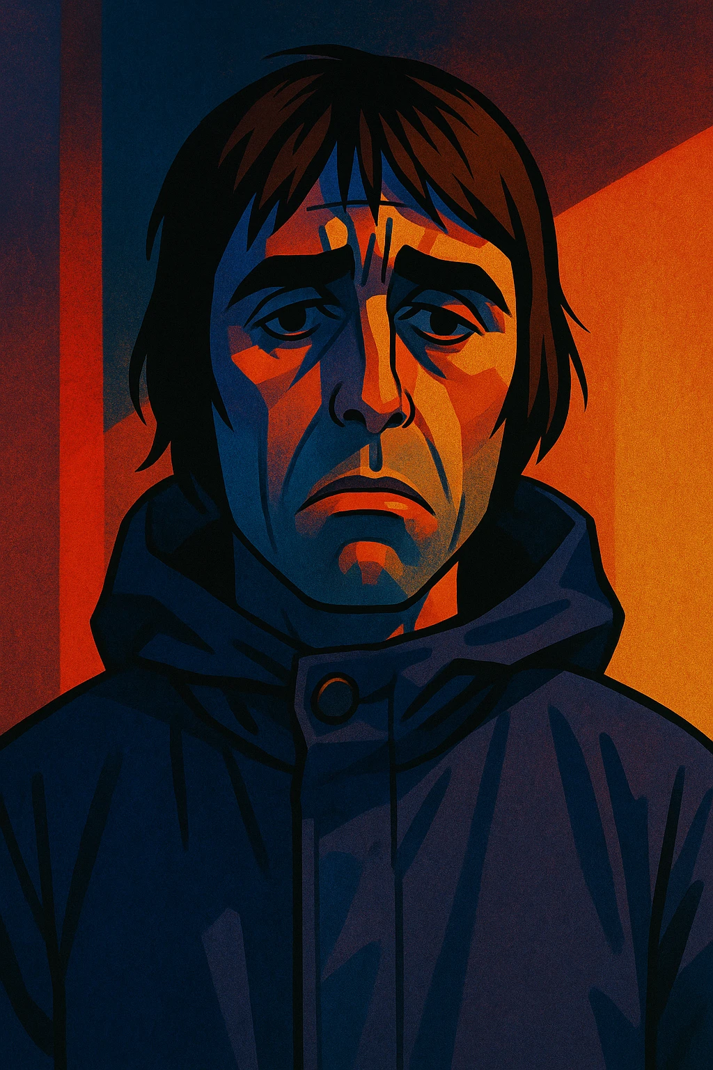 sad Liam Gallagher, moody lighting, expressive face, detailed and emotional emoji