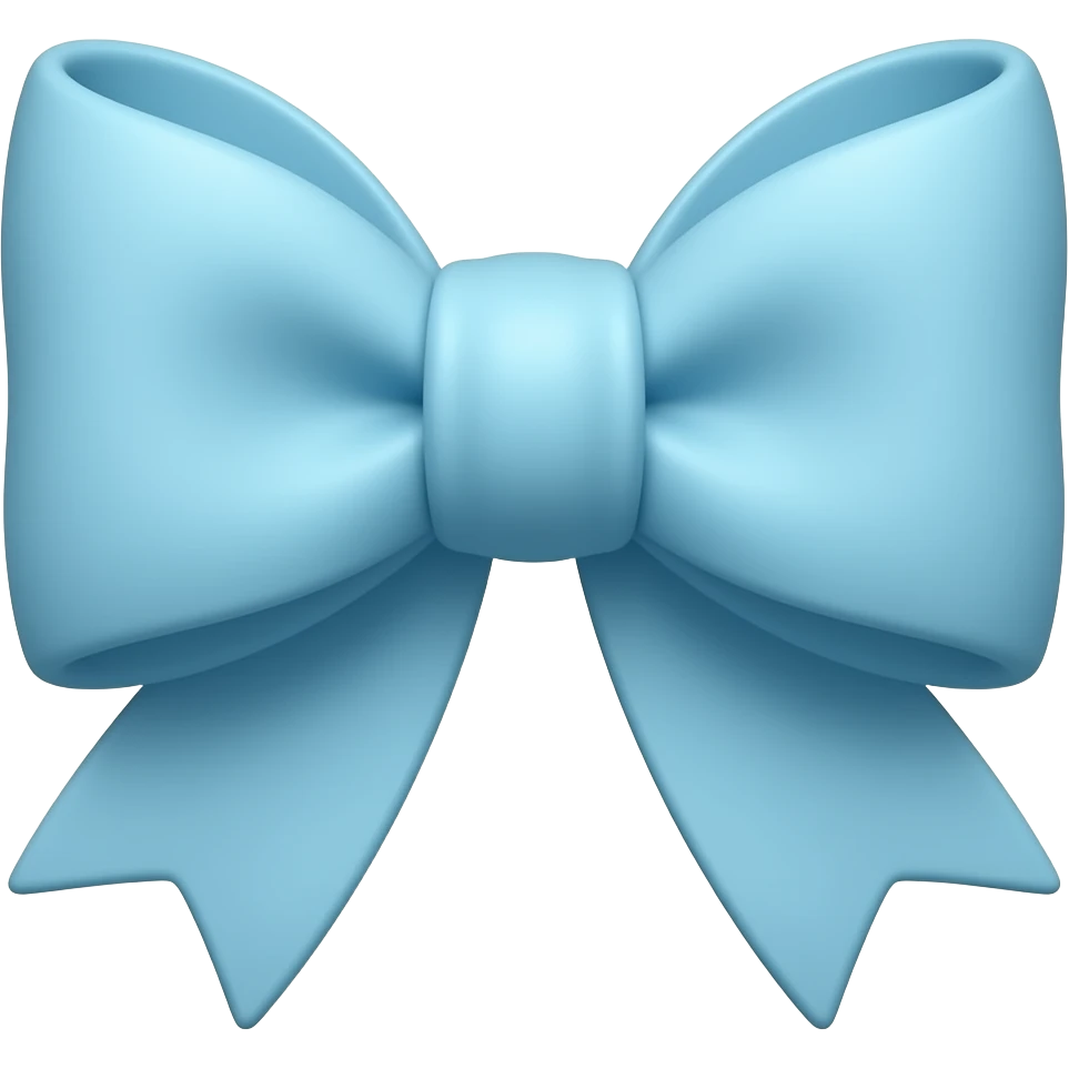 cute baby blue colored bow emoji