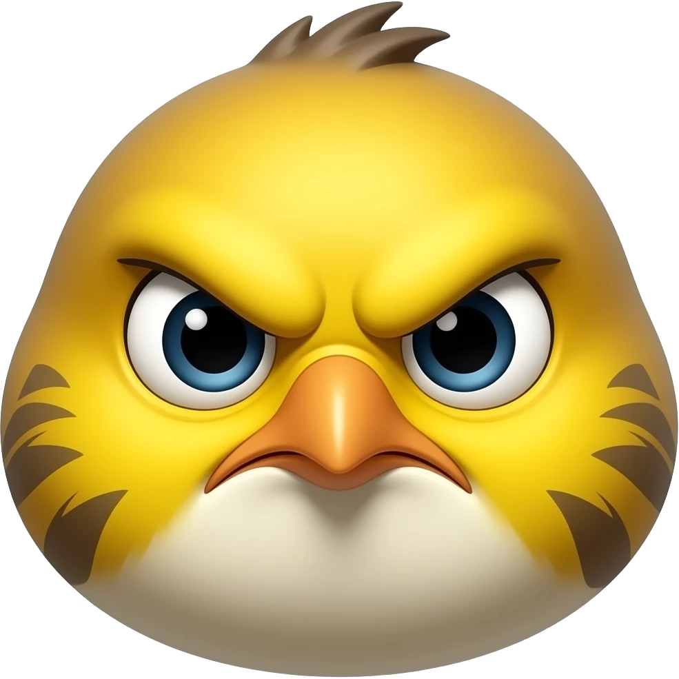 crie emoji do rosto de um canarinho com expressão raivoso emoji