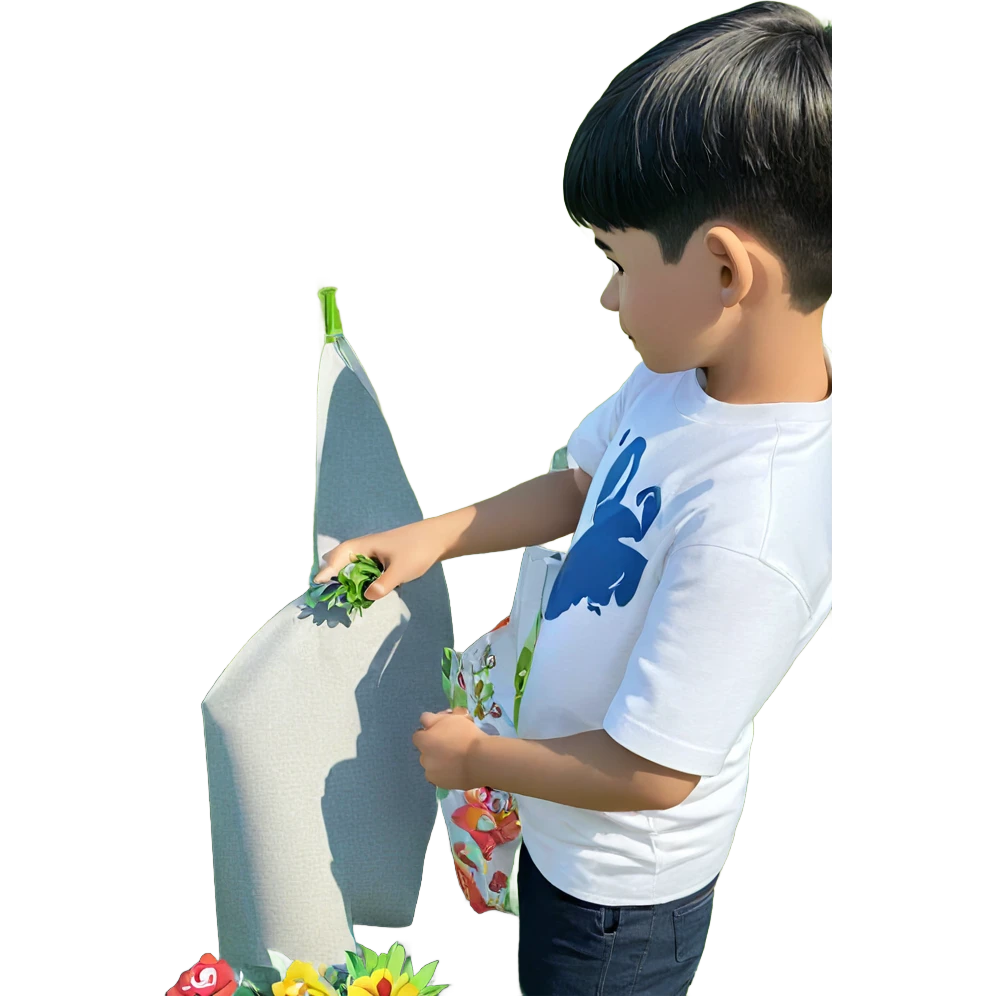 boy with flower in grass emoji