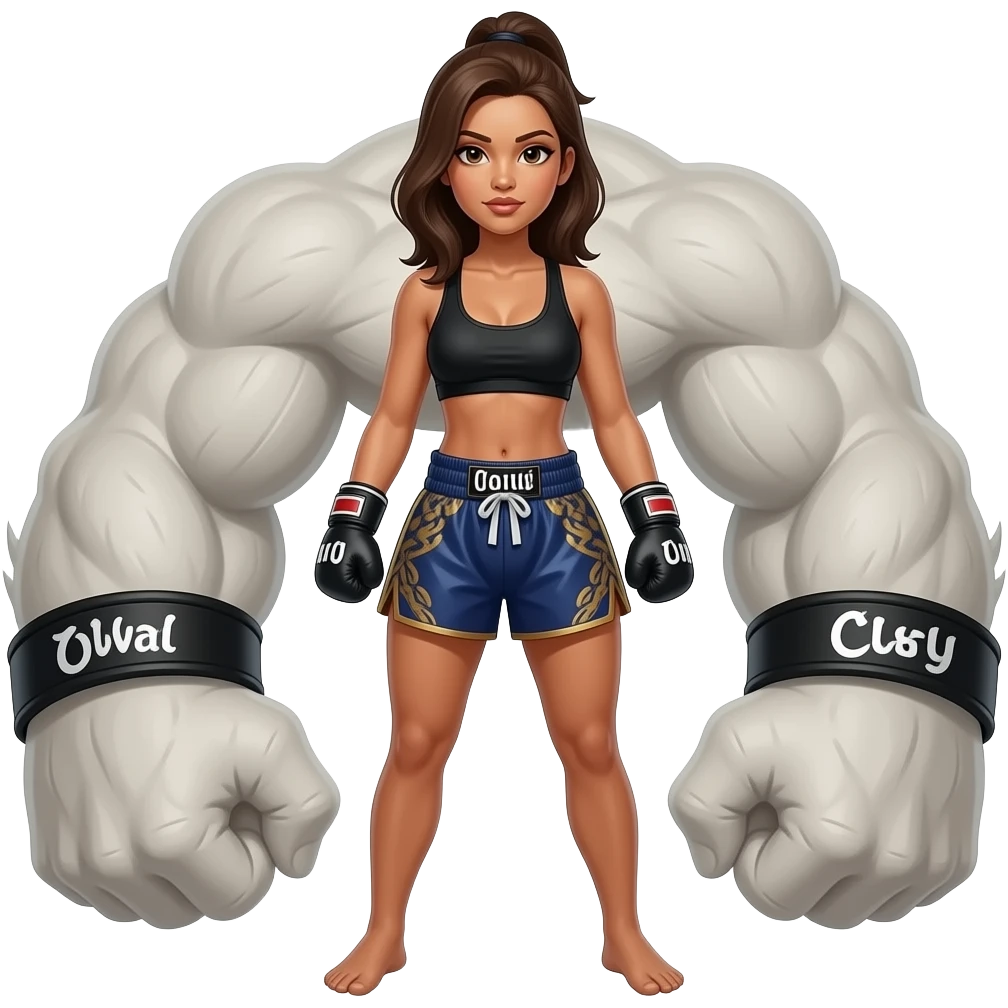 tan sexy female Muay thai monster More monster emoji