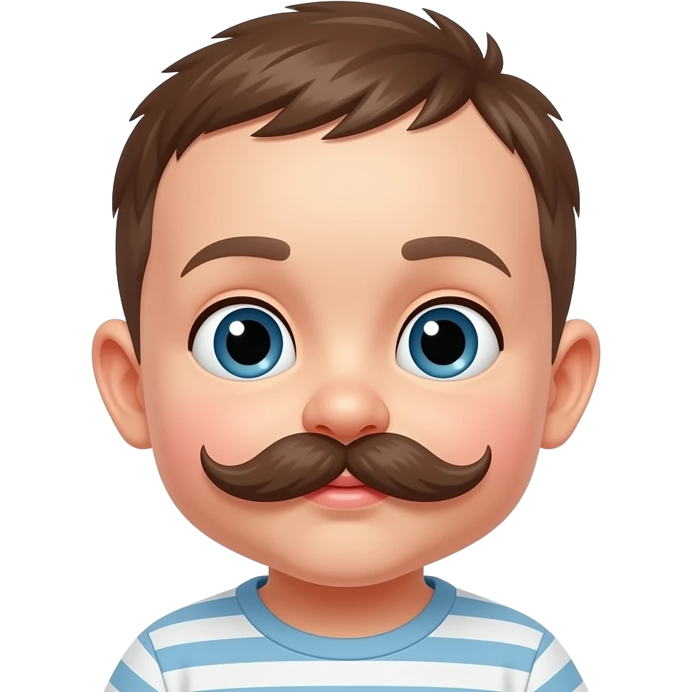 baby with mustache emoji