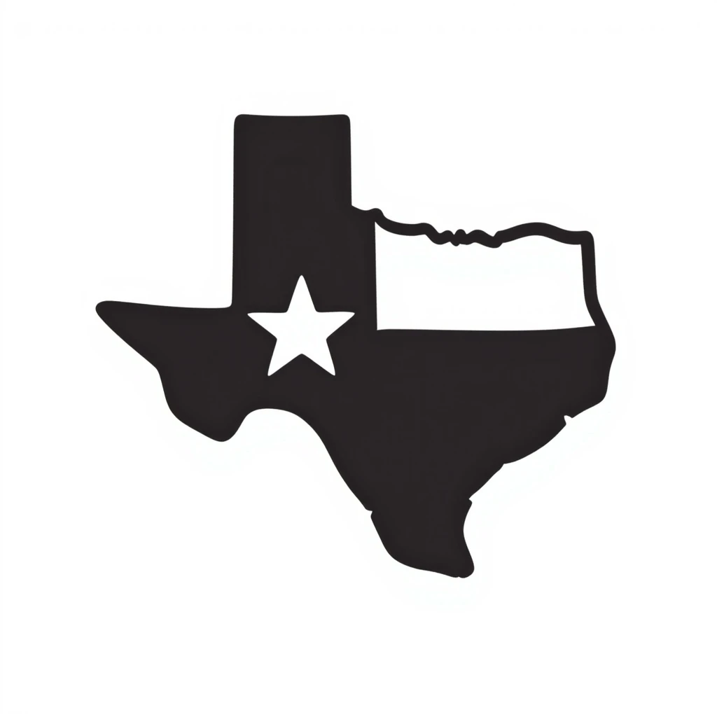 Texas state flag, hand-drawn look, no text emoji