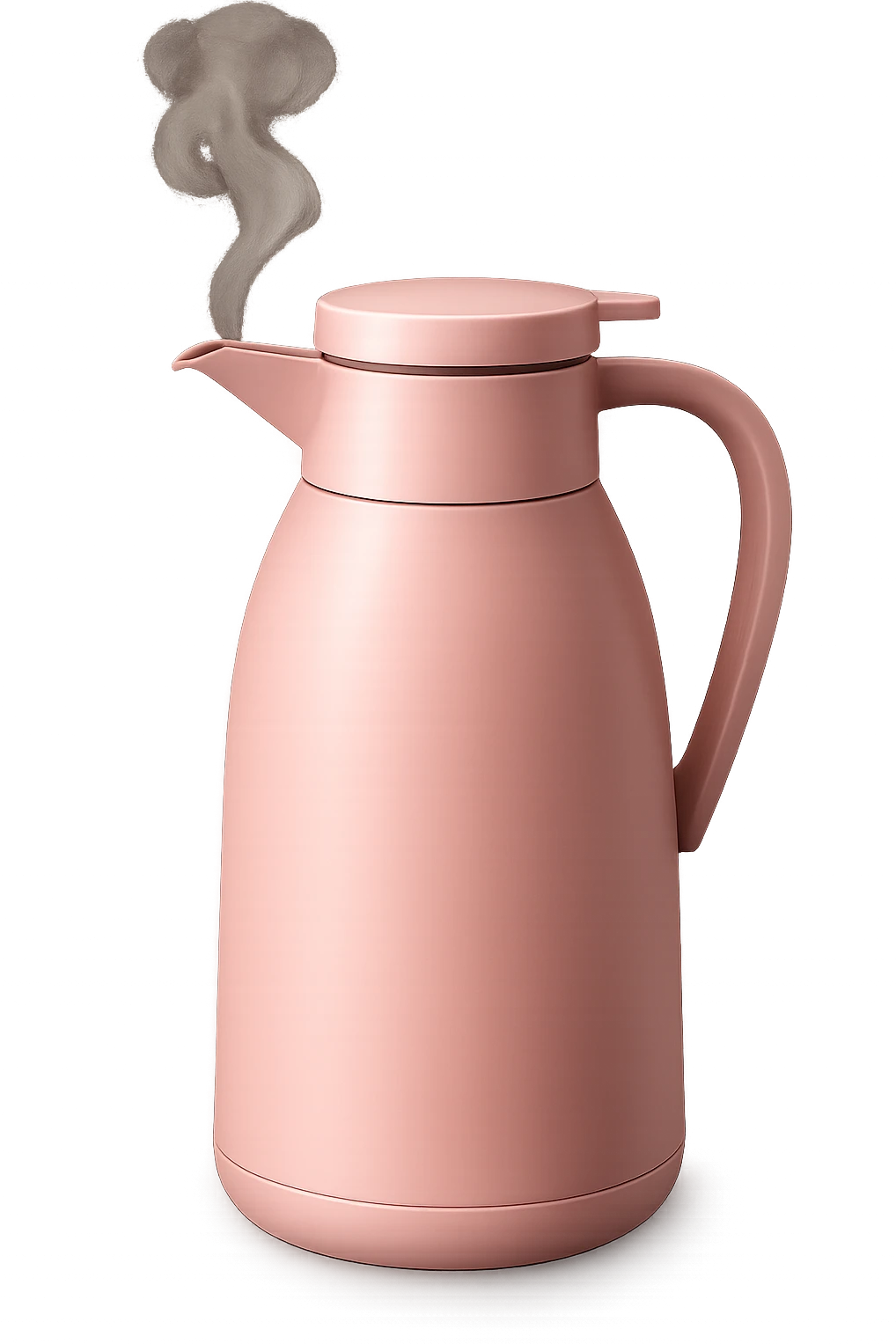 pink thermos with steam, stylish emoji