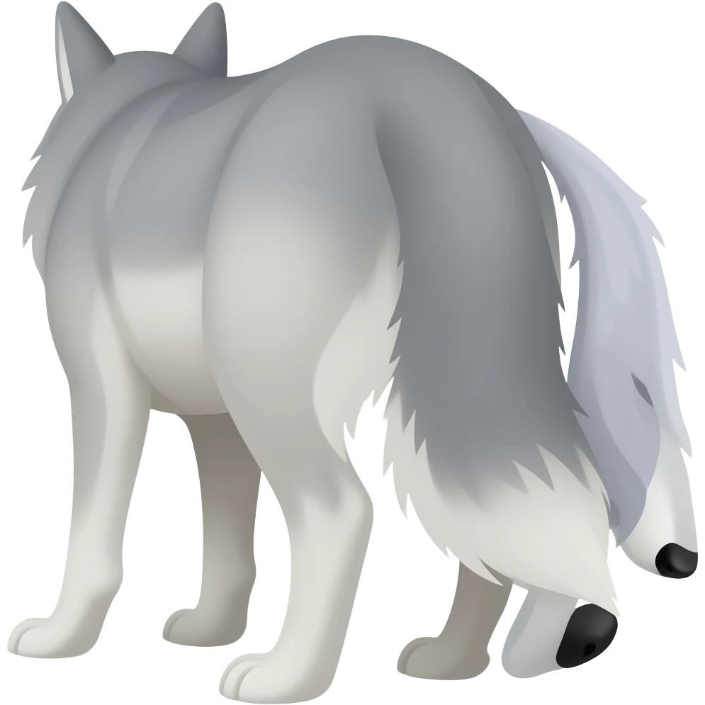 Grey wolf tail emoji