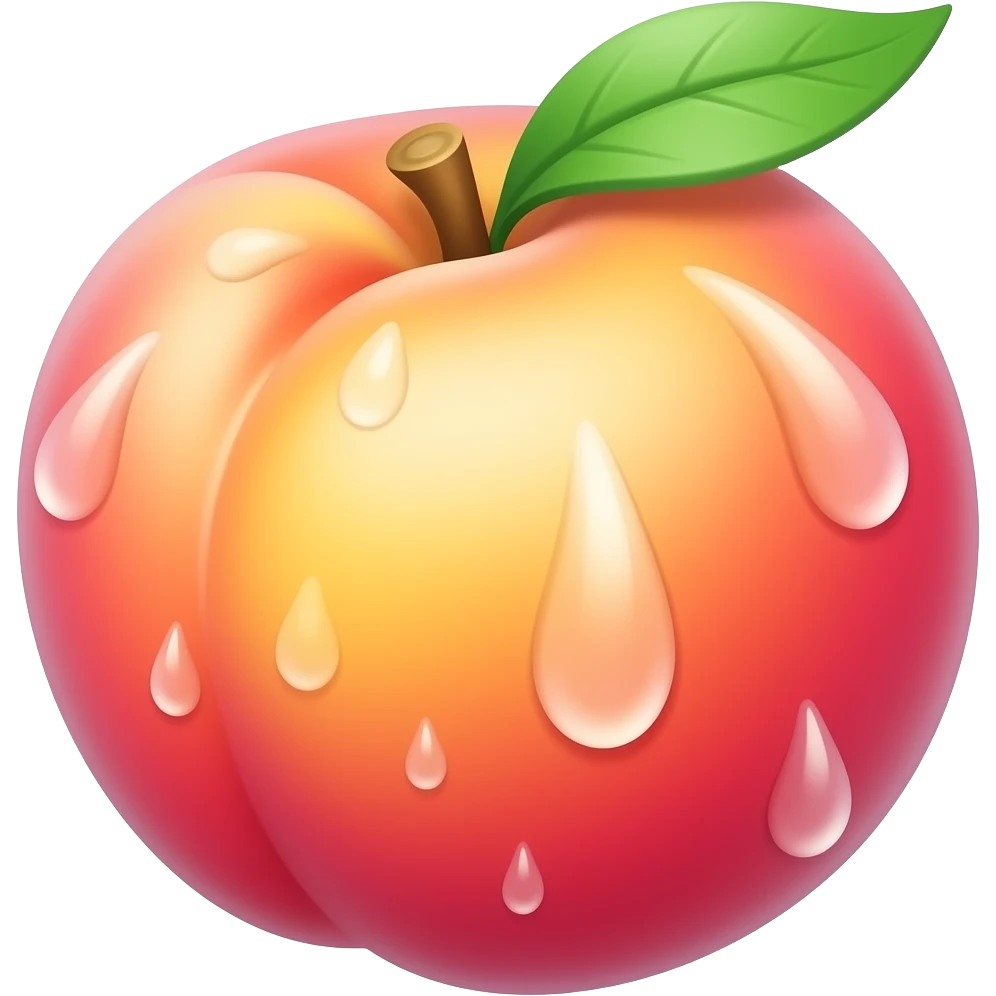 peach with water dripping emoji