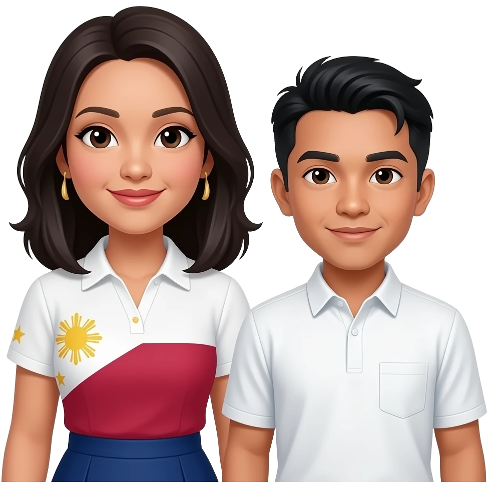 Tall filopino lady and short filipino guy emoji