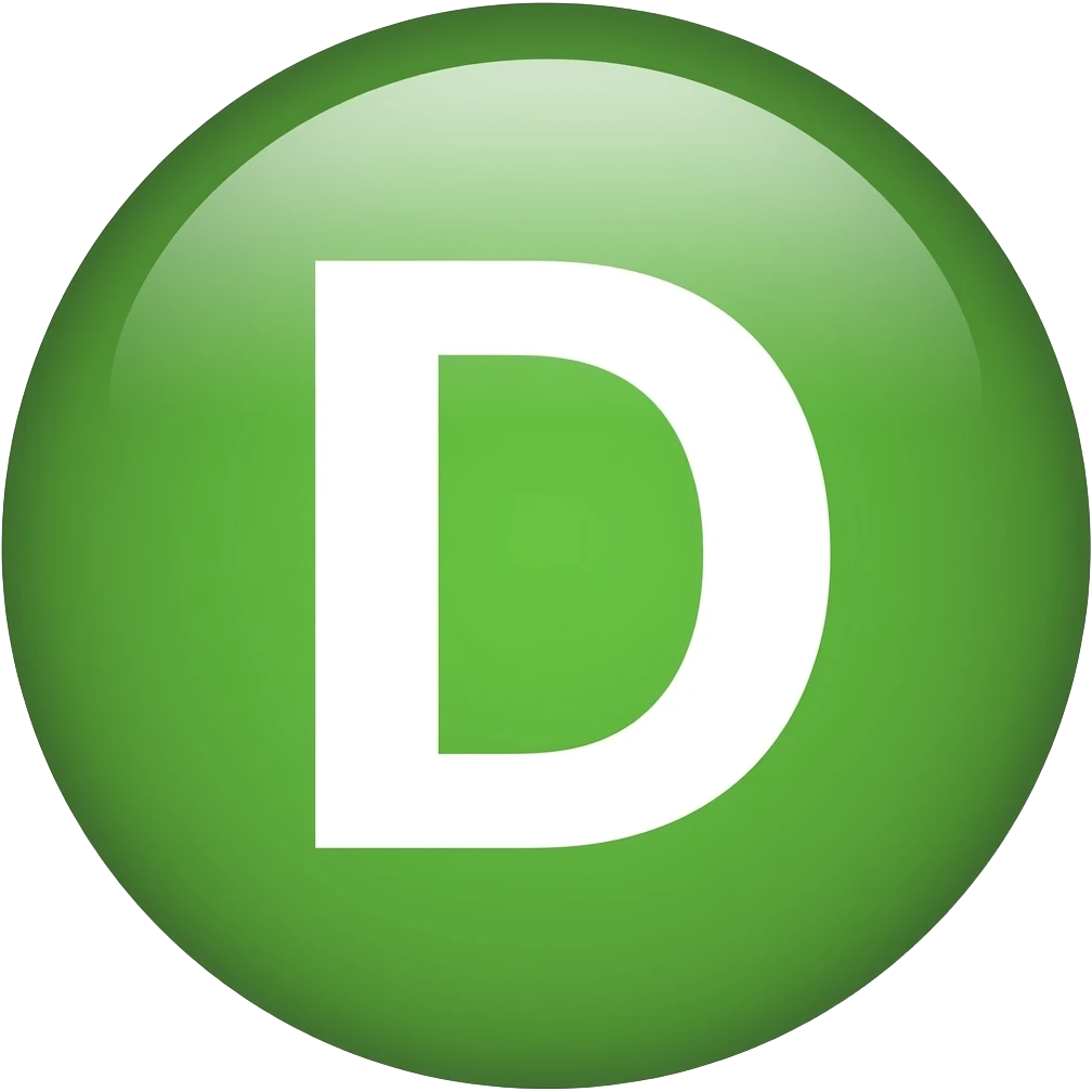 letter D in grean circle emoji