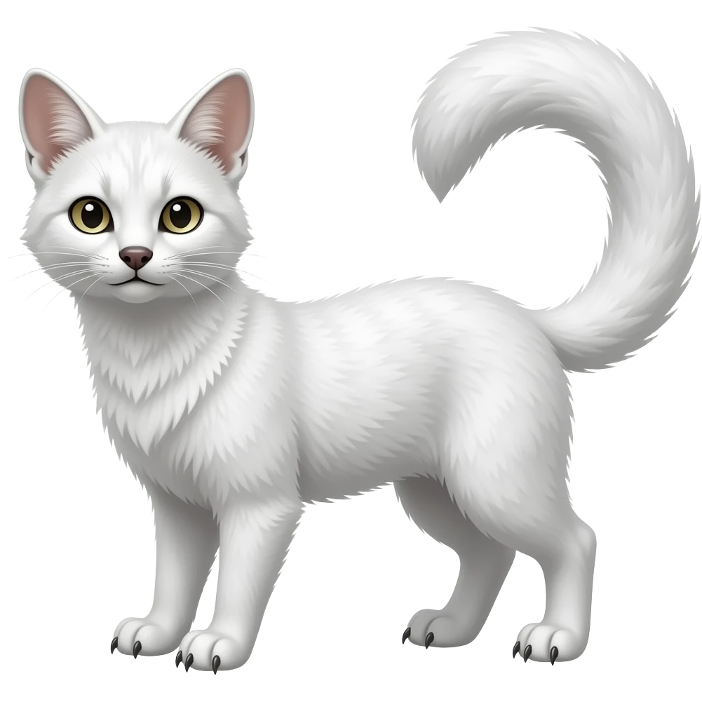 White genet-Fossa-civet-Feli-mustelid-creature-hybrid, full body emoji