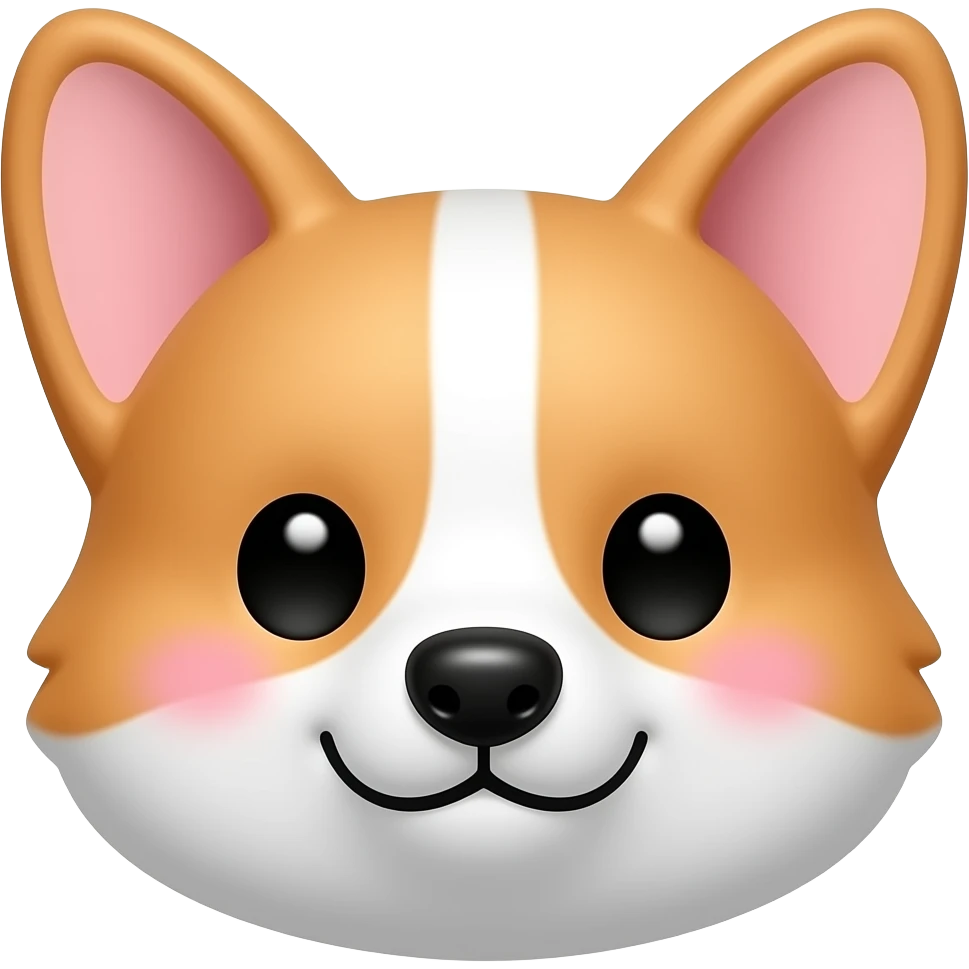 Kawaii corgi con carita kawaii emoji