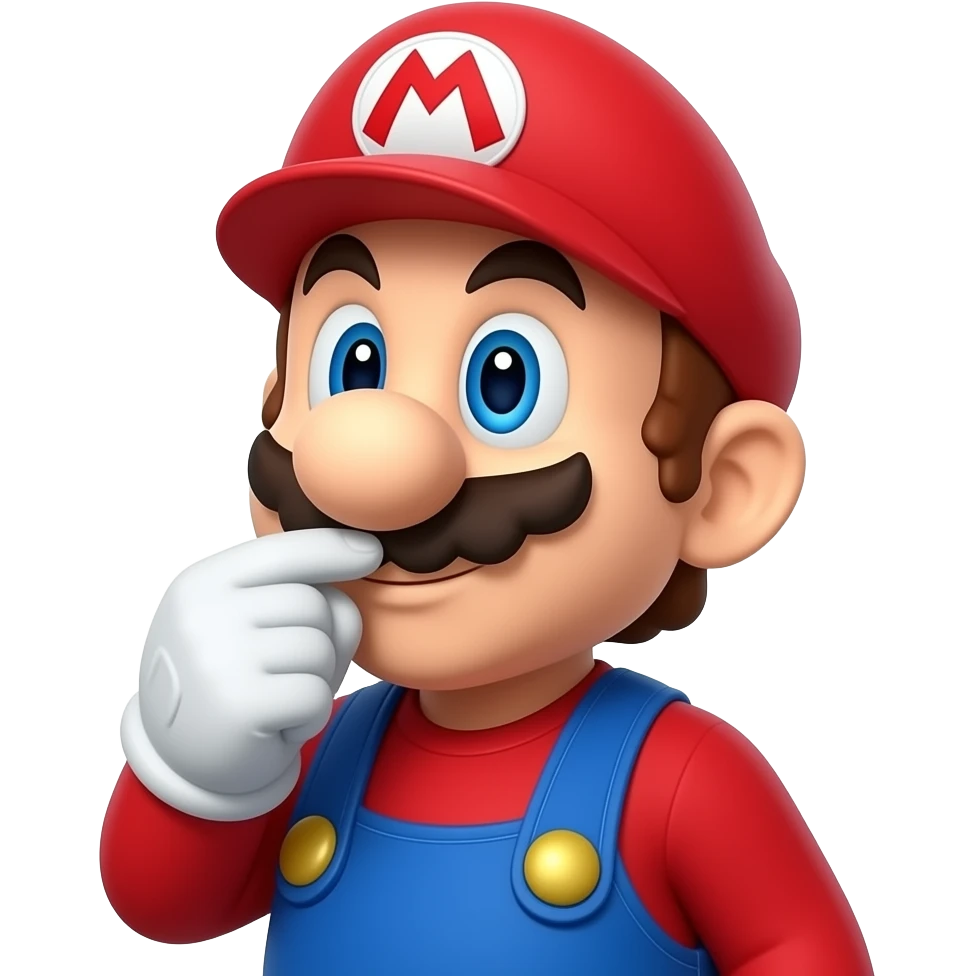 Mario emoji blowing a kiss emoji