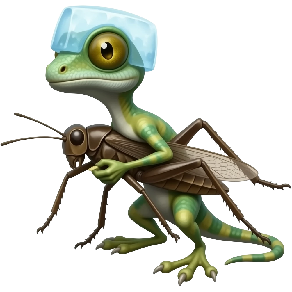 Lizard similar to rango except he is wearing ice hat and is strangling a border hopper emoji