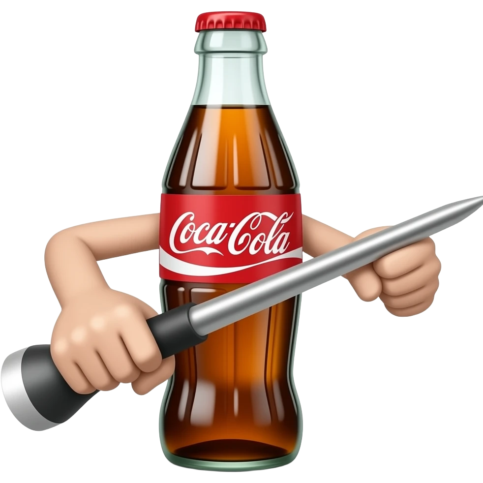 Smiley face hitting a line a coke emoji