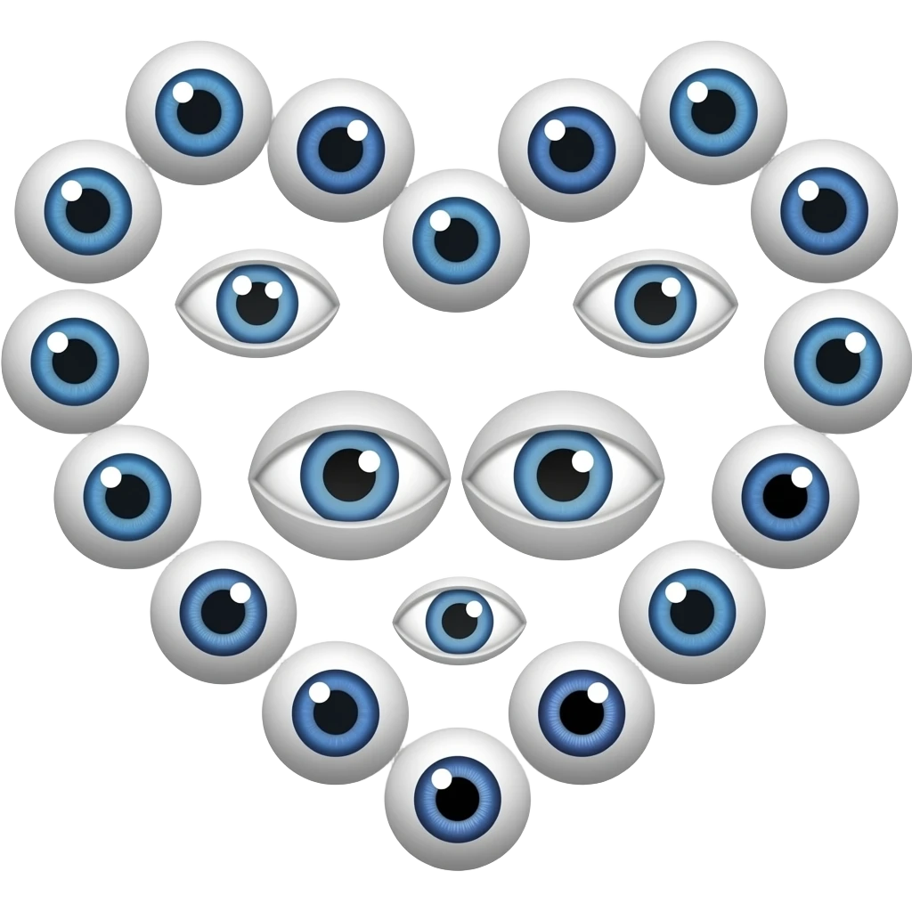 Evil eyes in heart shape emoji