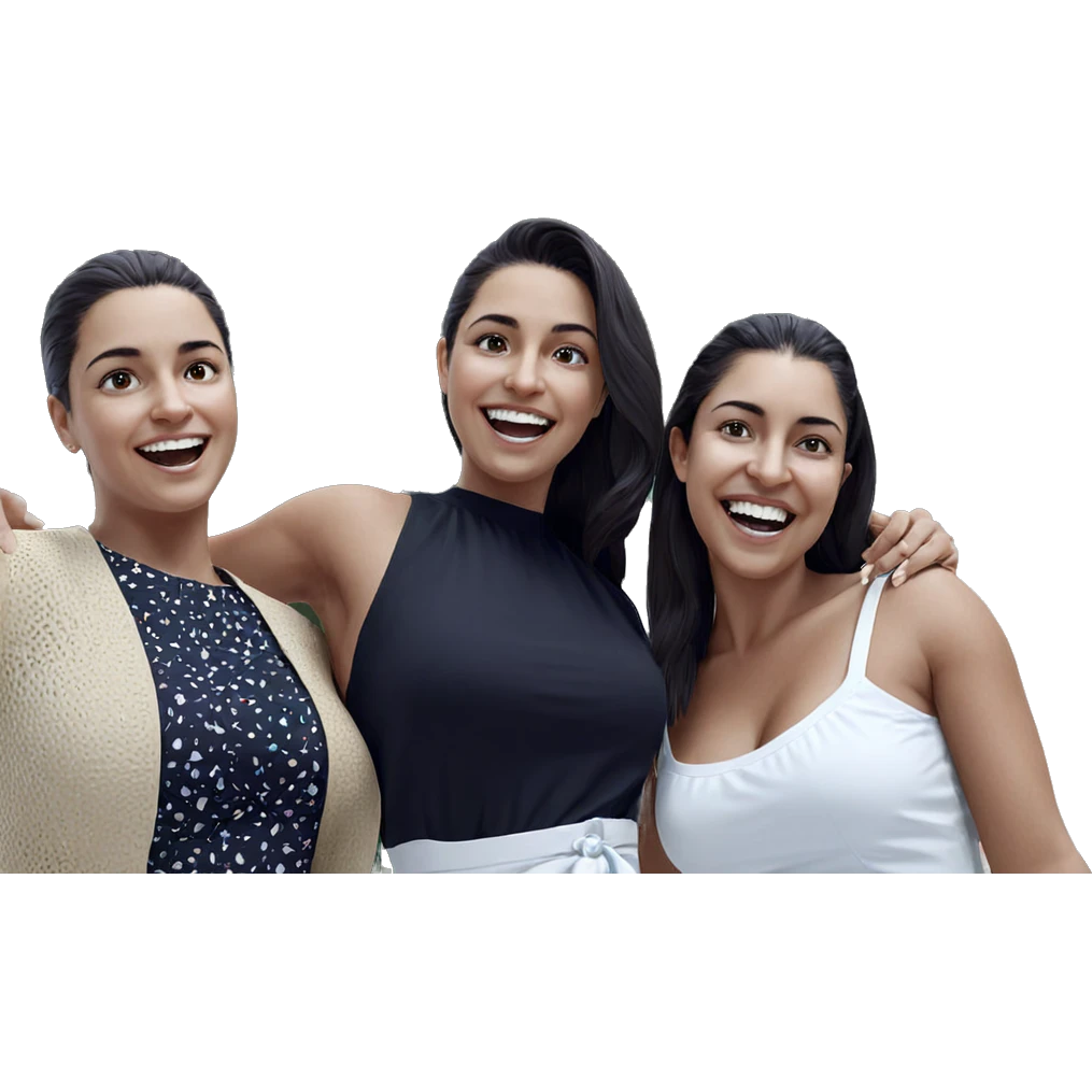 happy girls in white dresses emoji