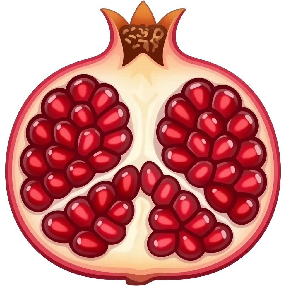 Pomegranate cut into two halves emoji