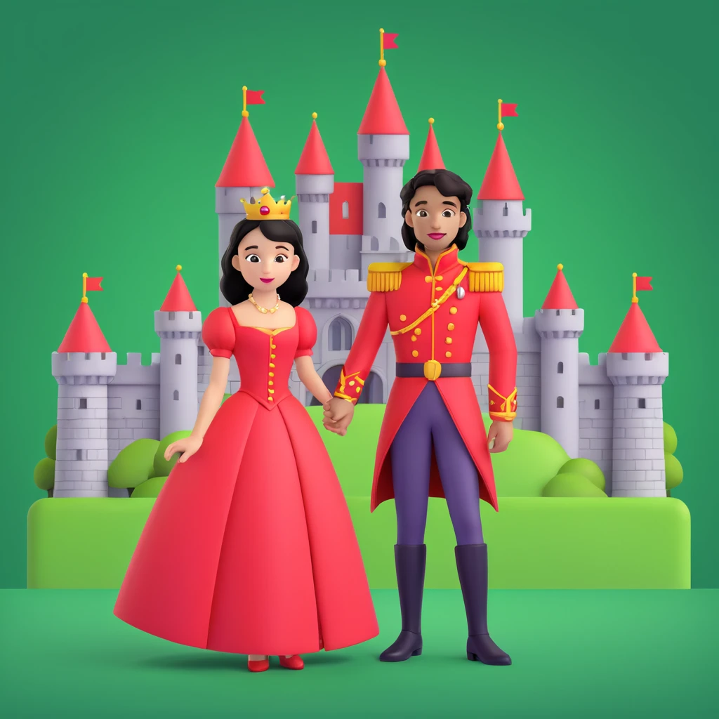 prince in red dress, royal castle background emoji