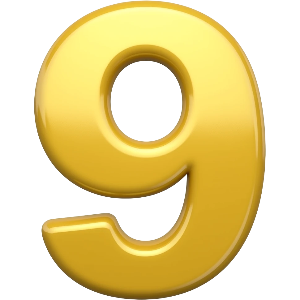 9 number yellow colour emoji