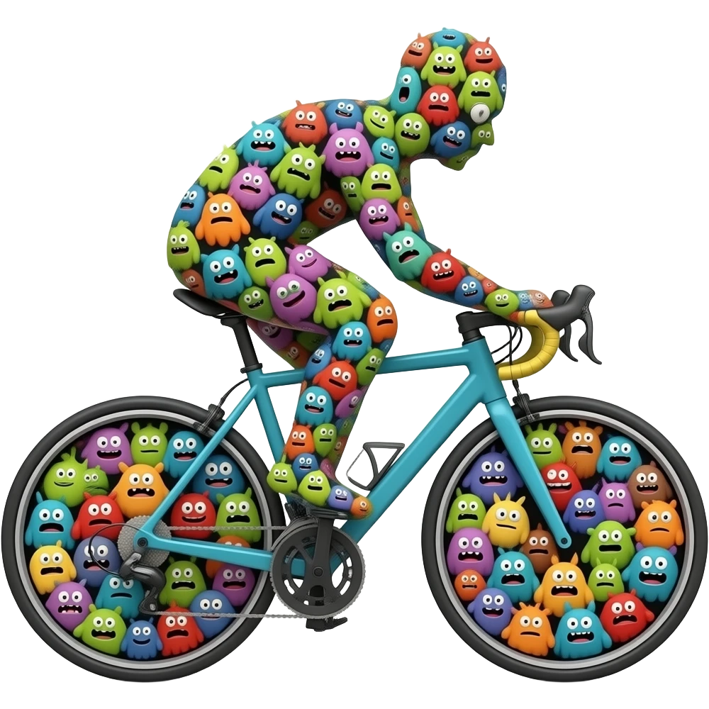 10000 Little monster in the bike emoji