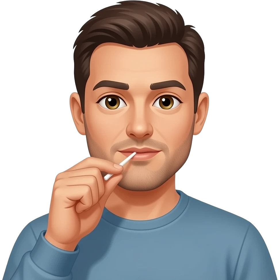 Man sniffing white powder emoji