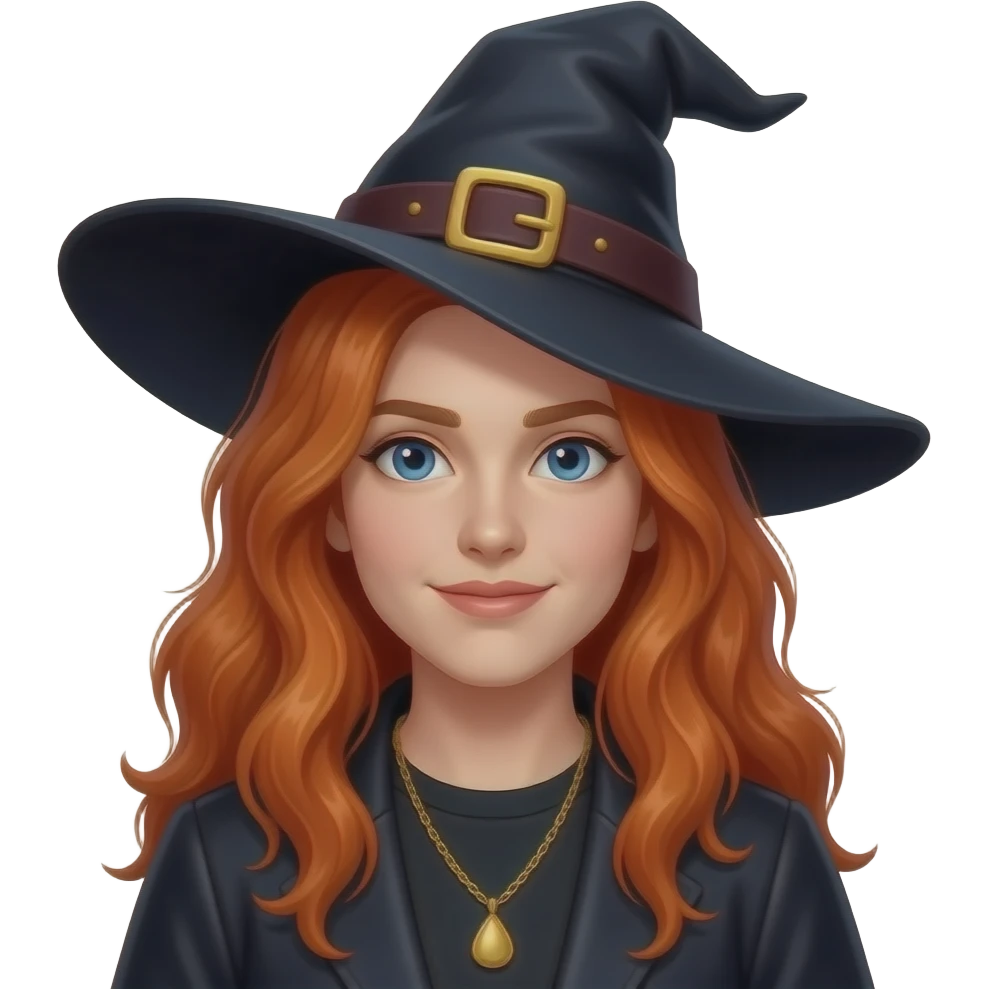 Long red hair male witch emoji