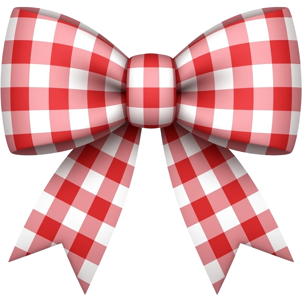 RED AND WHITE CHECKERED BOW emoji
