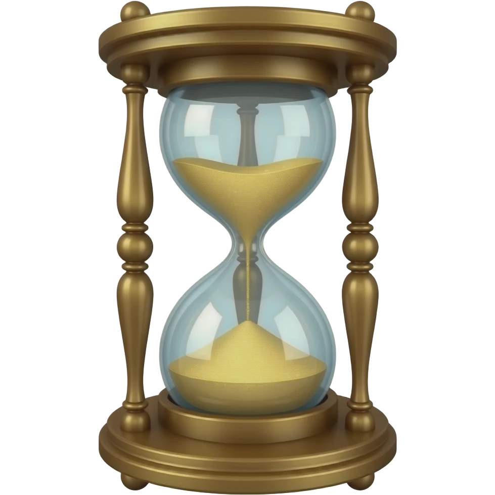 An hourglass with a large stone inside emoji