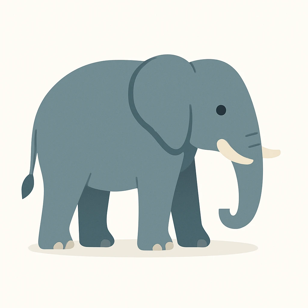 flat design style elephant white background emoji
