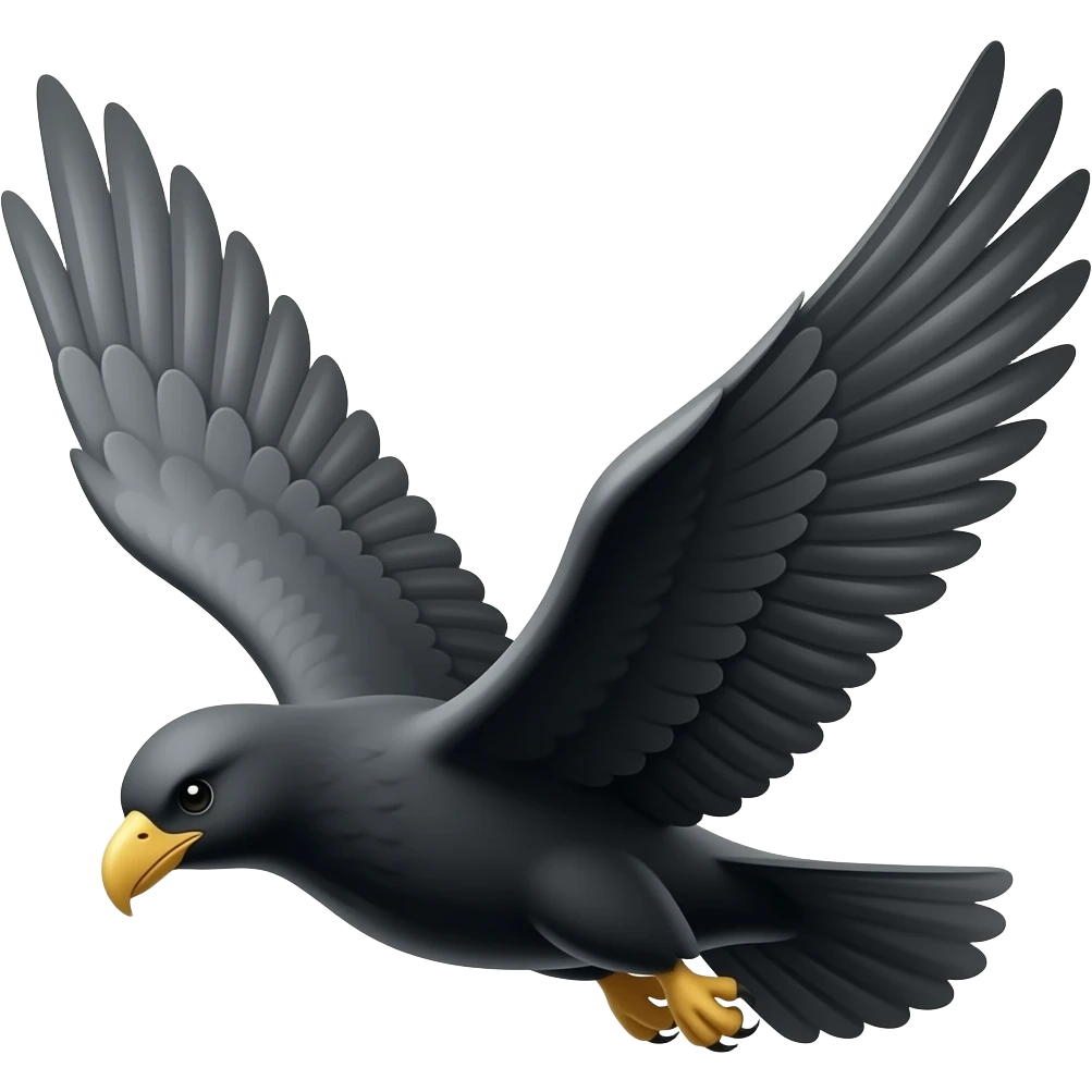 Just the two black wings in flight emoji