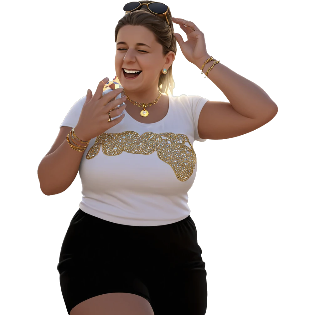 girl with jewelry at sunset emoji